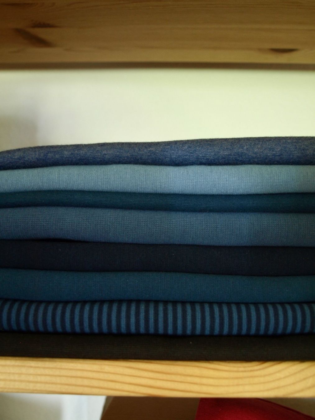 Stoffe: Bio Bündchen Braun/Blau ca 4 Meter – Gebraucht aus Dornach von Zimtundzucker 1