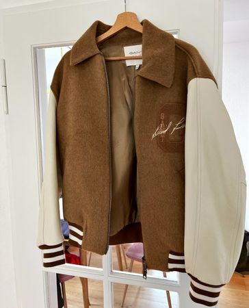 Gant Varsity College Jacke braun und weiss NEU