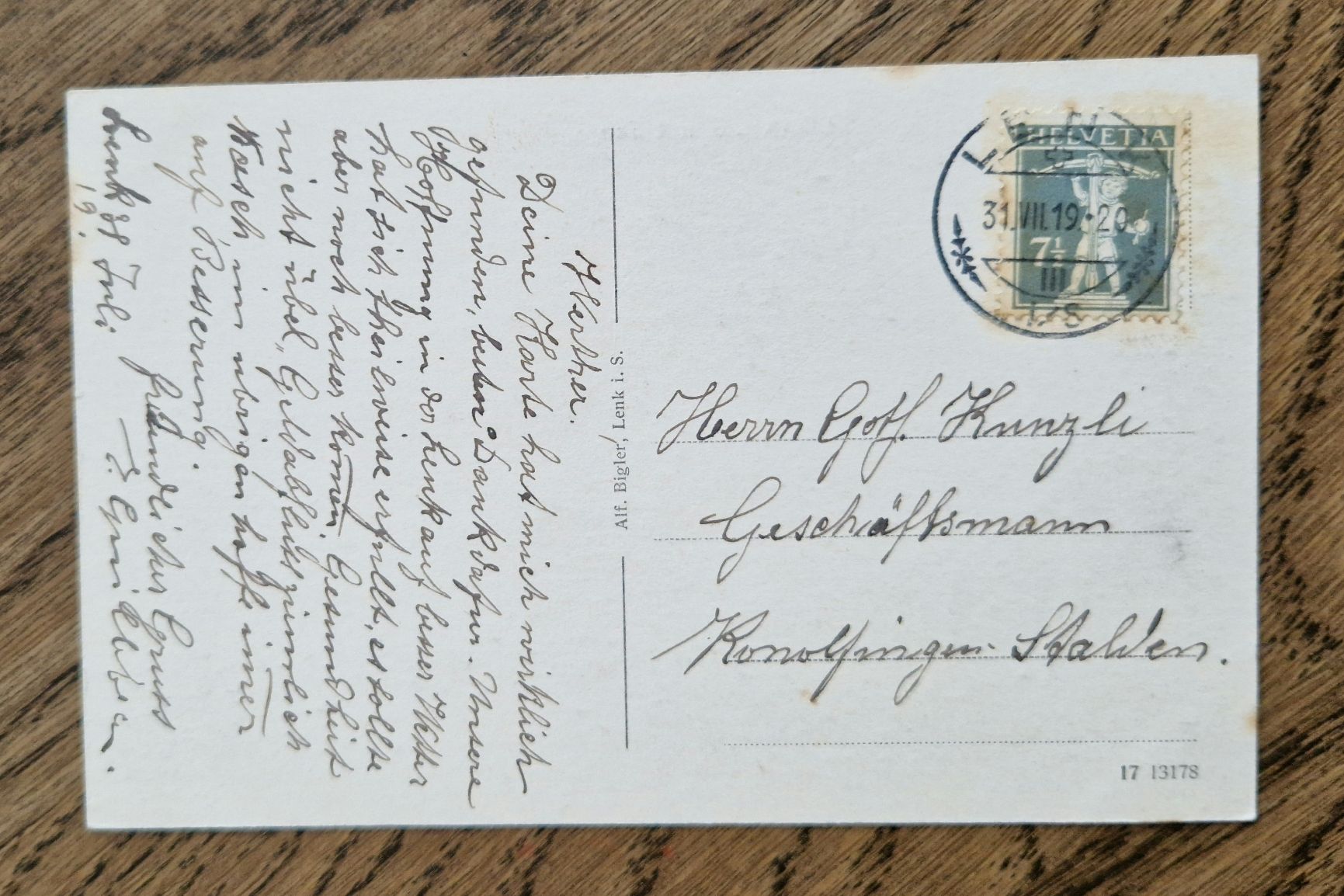 Cartoline postali: Lenk i. S. mit See, 1919 – Usato da Ebikon venduto da Donar50 1