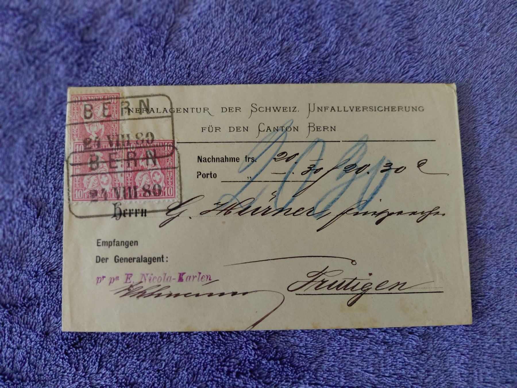 Tutti i francobolli: Toller alter CH Brief 1880 – Usato da Horw venduto da Onurb008