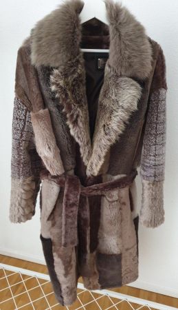 Teddy Mantel,Neu,echt Leder&Pelz
