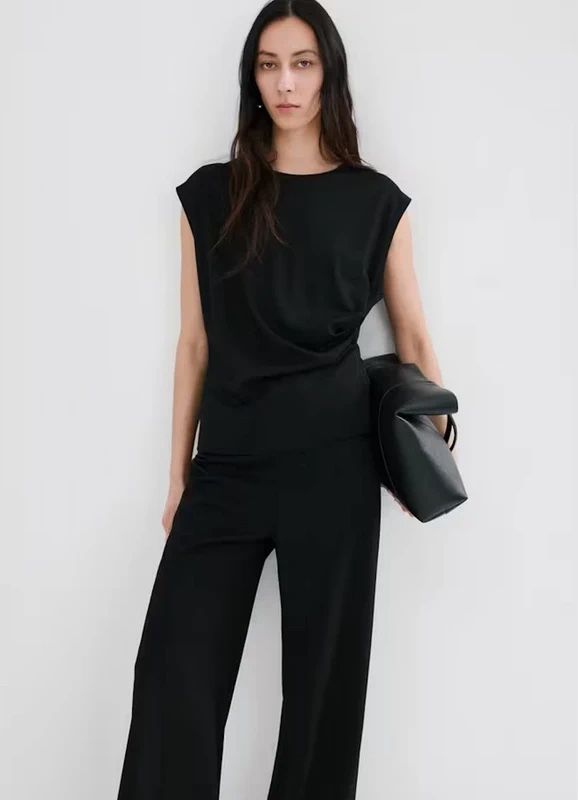 Mango Hosen: Mango black straight wide leg trousers – Neu (gemäss Beschreibung) aus Genève von toandfrom 1
