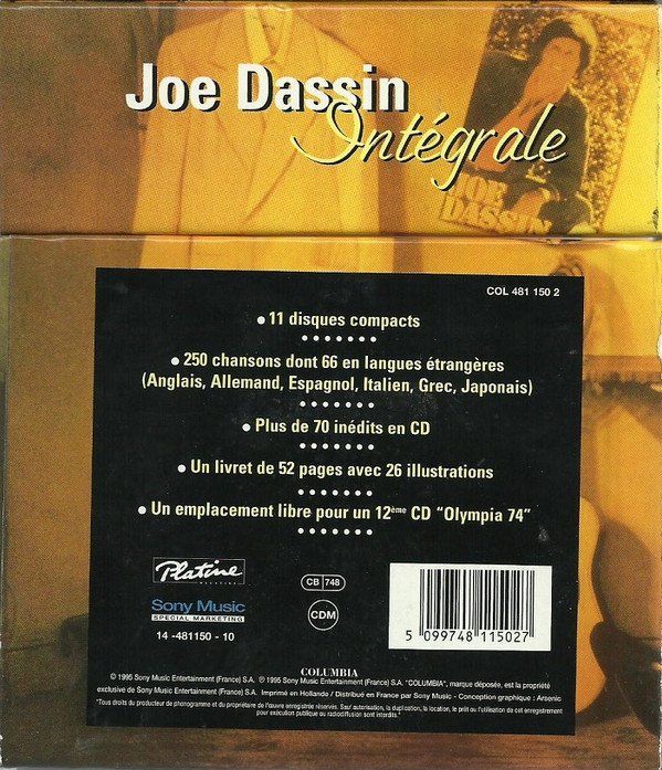 CD: 11 CD BOX JOE DASSIN - CHANSONS - Prix exceptionnel !! – Usato da PORRENTRTUY venduto da RABAIS_SPORT 1