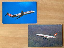 2 Ansichtskarten Swissair, ungelaufen
