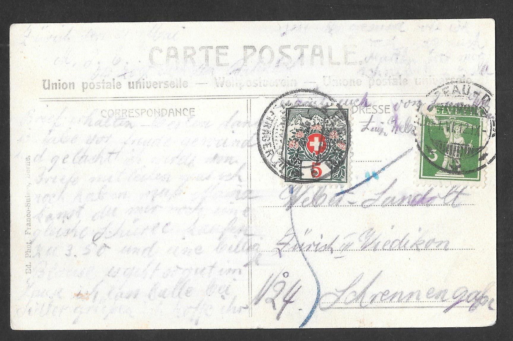 Cartoline postali: Château - d'Oex Bahnhof mit Zug – Usato da Olten venduto da clotaldi 1