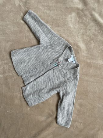Gilet bébé fille Obaïbi gris 68cm neuf avec étiquette