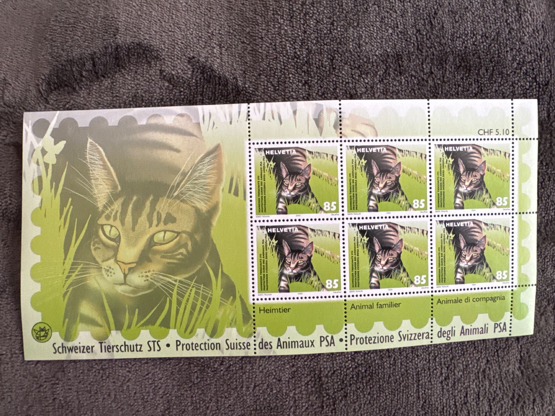 Tous les timbres: MARKEN KLEINBOGEN SCHWEIZER TIERSCHUTZ KATZE, POSTFRISCH – Neuf (Voir description) à Genève par k1164