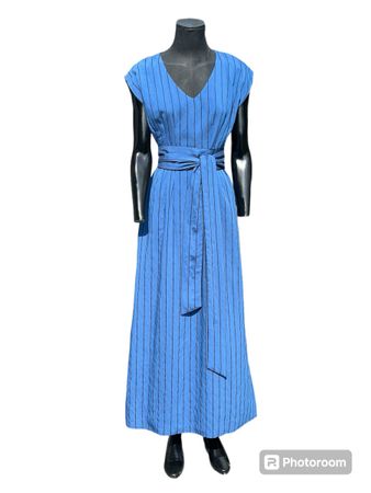 Totallook Blue Striped Summer Dress Gr. M/44