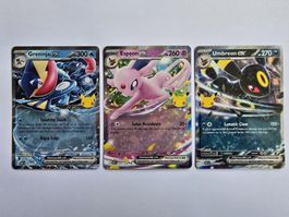 Pokémon Umbreon Espeon Greninja ex 30th Celebration EN 🇬🇧