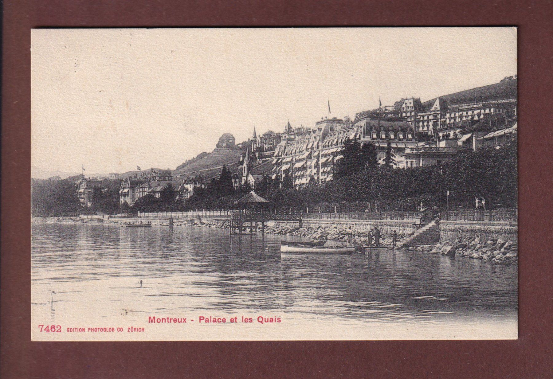 Cartoline postali: MONTREUX - Quai - Palace - 1906 – Usato da Pully venduto da nicecards