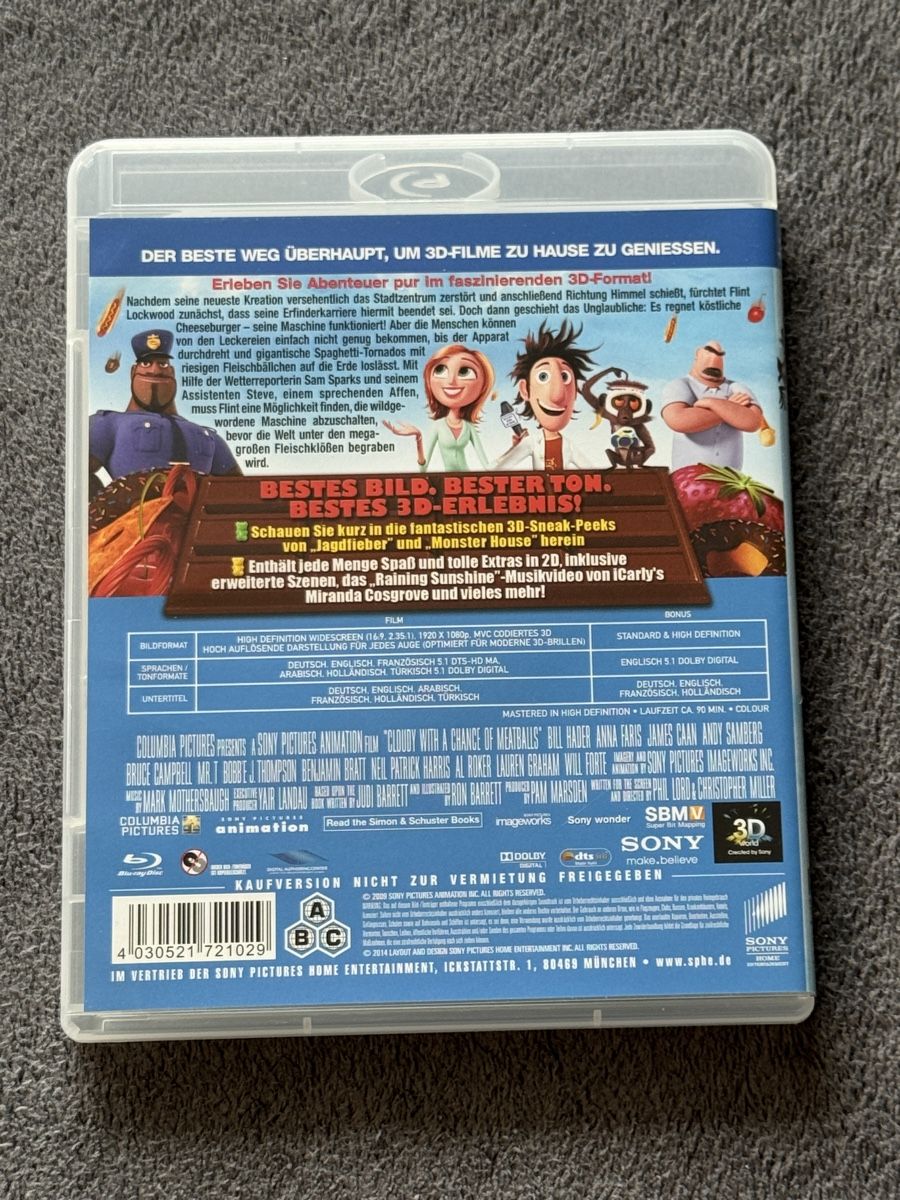 Tutti i DVDs: 3D Blu-ray Wolkig mit Aussicht auf Fleischbällchen – Usato da Regensdorf venduto da scheissspiel 1