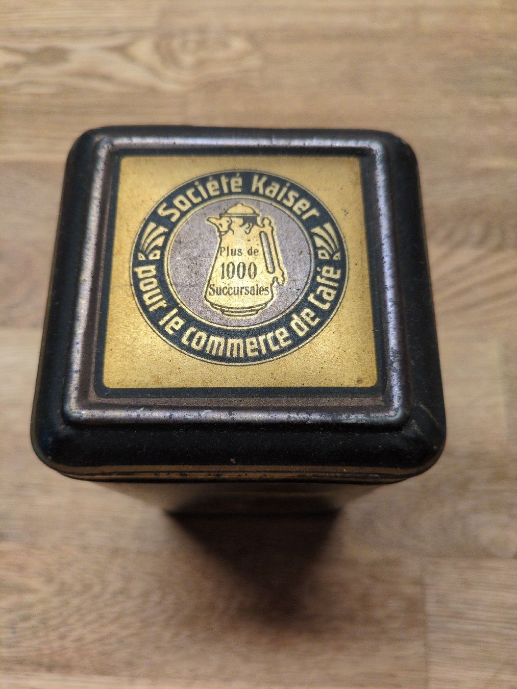 Barattoli: Antike Blechdose Societe Kaiser Kaffee Jugendstil Optik 1920 – Usato da Fankhaus (Trub) venduto da sun_7677