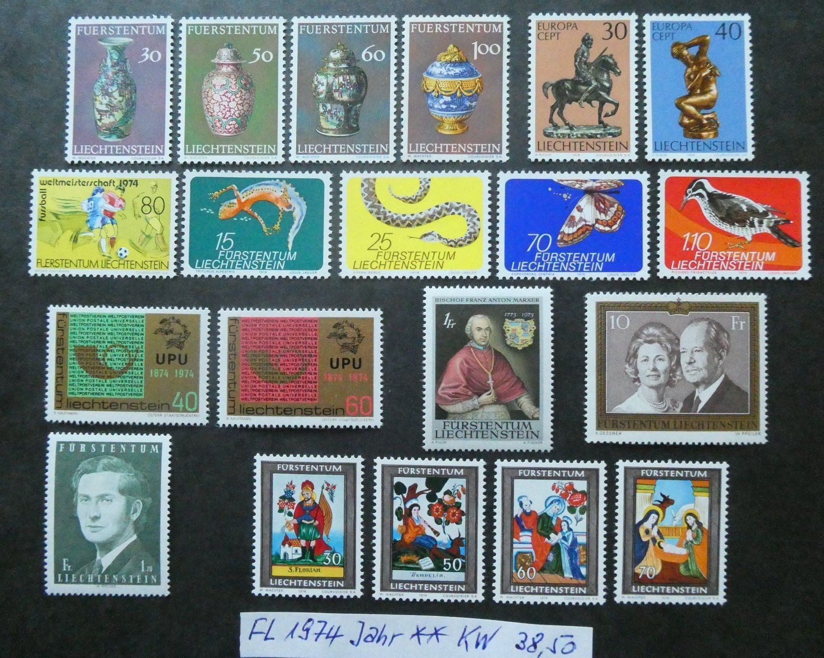 Tutti i francobolli: FL 1974 Jahr postfrisch zu 10% Katalog!! – Usato da Lausen venduto da Herbamare01