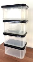 4x ROTHO Aufbewahrungsboxen mit Deckel - 16x19x29 cm