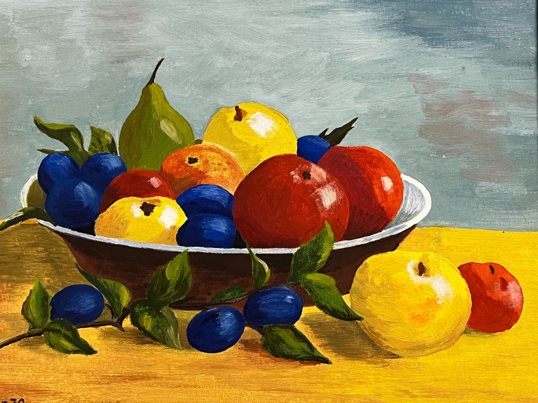 Dipinti: Gemälde "Früchte-Stillleben", signiert, gerahmt – Usato da Basel venduto da Kaffee_und_Kunst 5