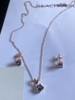 Magnifique ensemble doré collier et boucles oreilles neuf