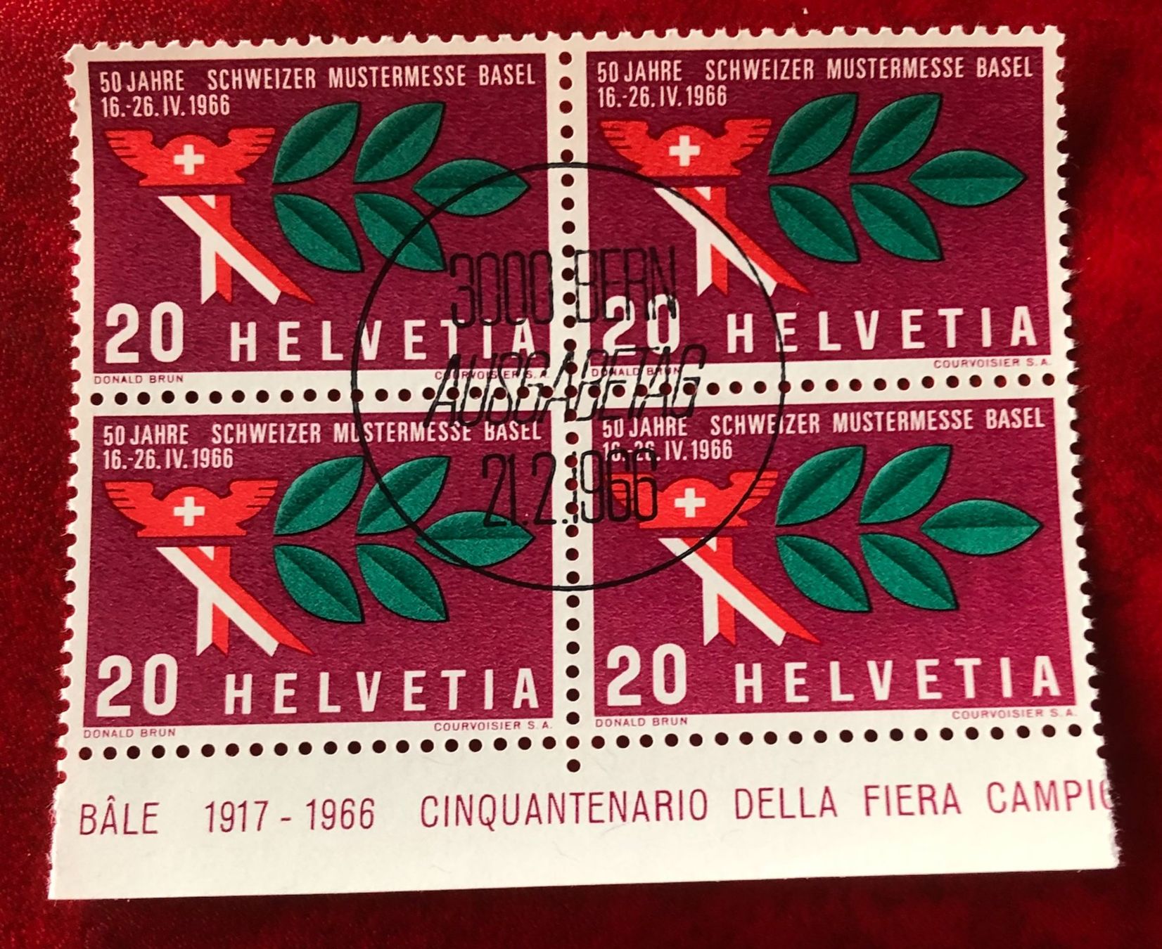 Tutti i francobolli: 4 er Block Nr.440 mit Stempel Bern    – Usato da Aarau venduto da Billa007