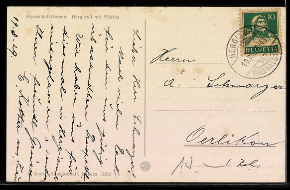 Cartoline postali: Hergiswil am Vierwaldstättersee, Ansich – Usato da Berlin venduto da bartko-reher 1