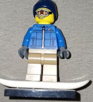 Lego Minifigur Snowboarder blau neuwertiger Zustand