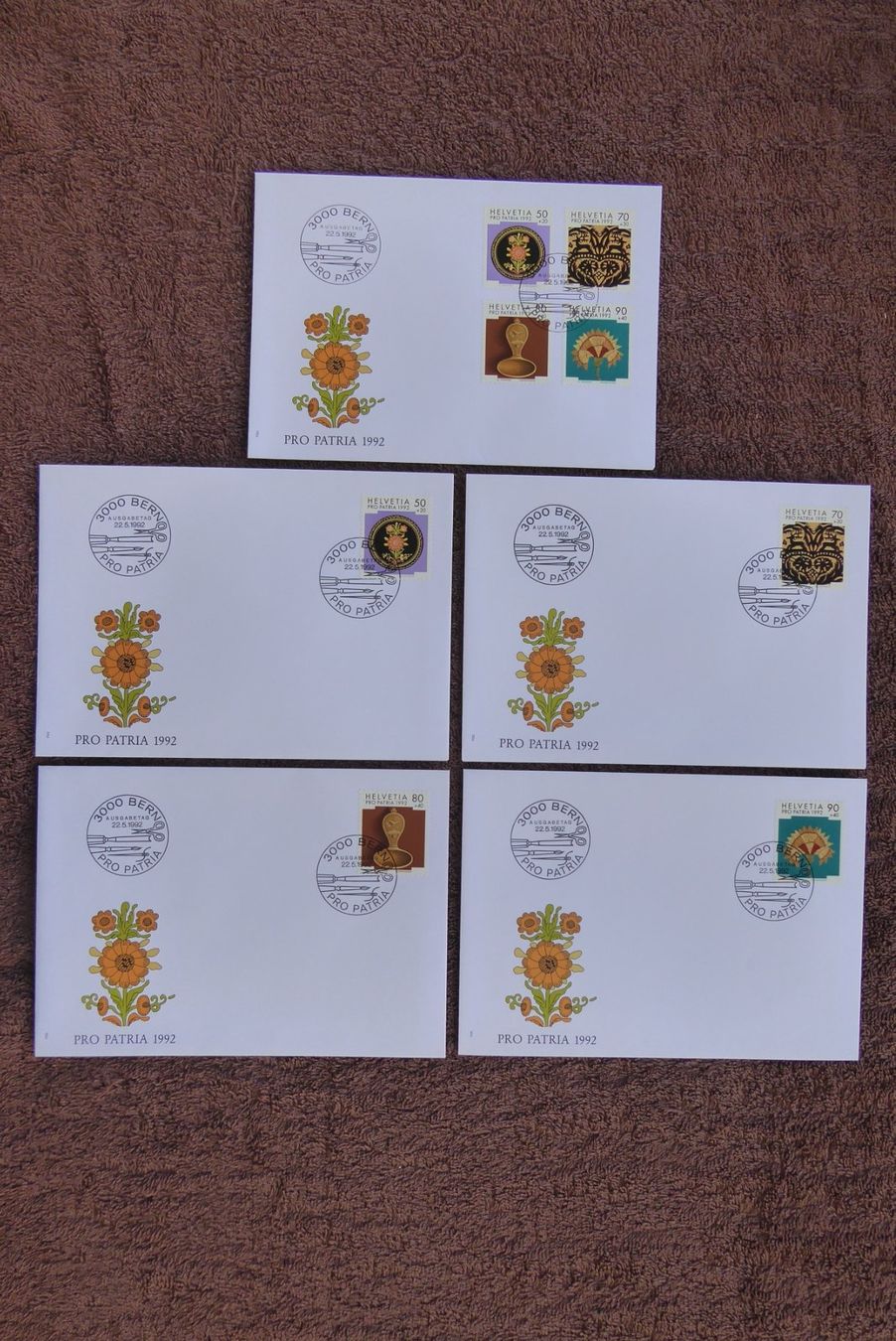 Alle Briefmarken: (F205) FDC Pro Patria 1992 -> B235 - B238 – Gebraucht aus Basel von scholle50