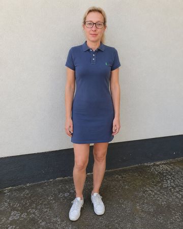 RALPH LAUREN | robe polo bleu marine slim fit chic | M femme