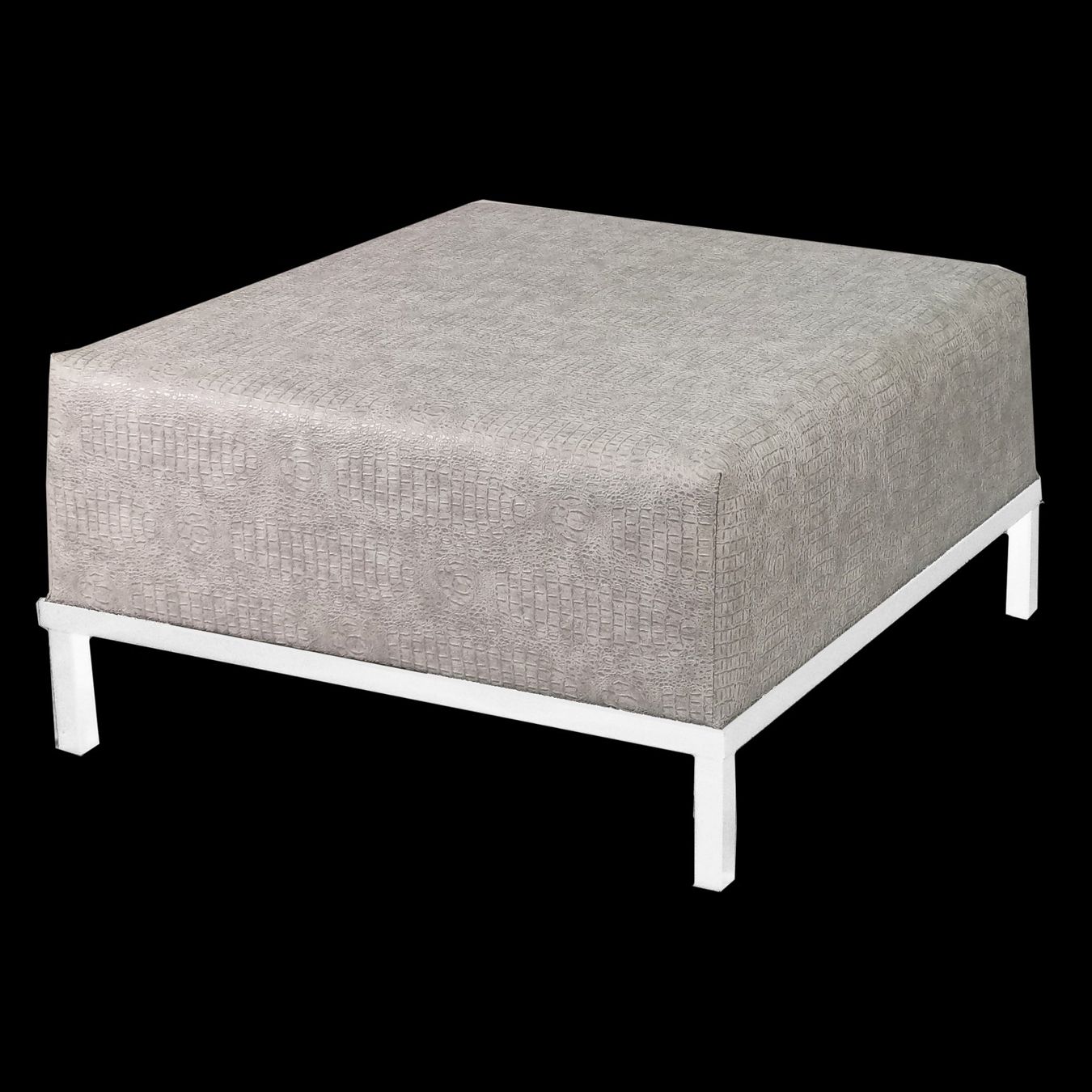 Sgabelli: Hocker XL_Silber-Krokodil Optik_80x45cm – Usato da Bremgarten AG venduto da outdoorlounge 1