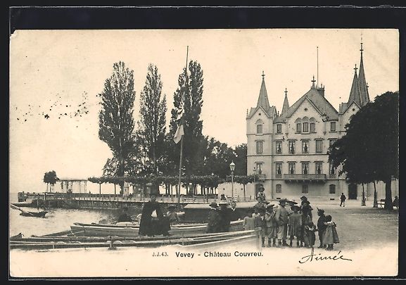 Ansichtskarten: Vevey, Chateau Couvreu, Ruderboote und K – Gebraucht aus Berlin von bartko-reher
