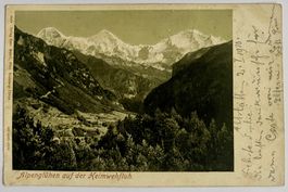 INTERLAKEN - Alpenglühen auf der Heimwehfluh 1911