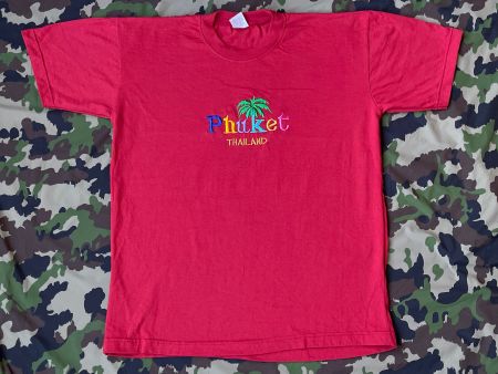 Vintage Y2K T-Shirt Phuket Thailand Embroidered Sz L