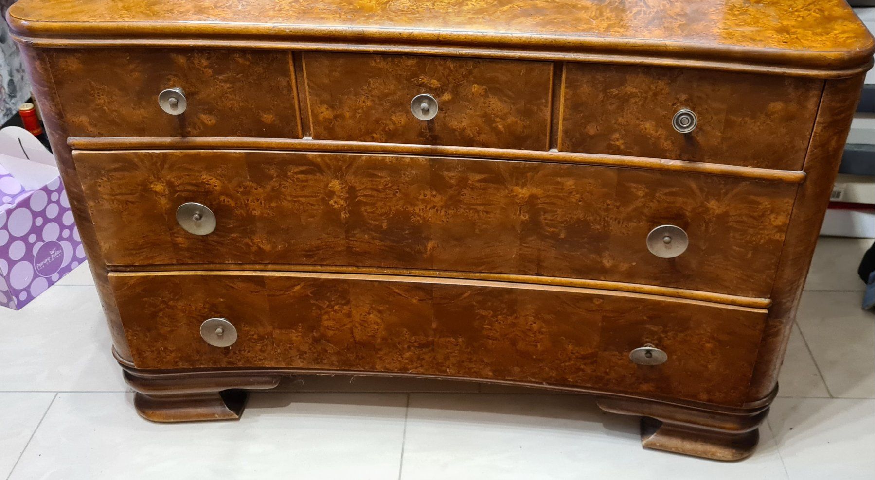 Cassettiere: Exklusive antike Spiegelkommode Wurzelholz selten Sideboard – Usato da Füllinsdorf venduto da Sternenblick19 8
