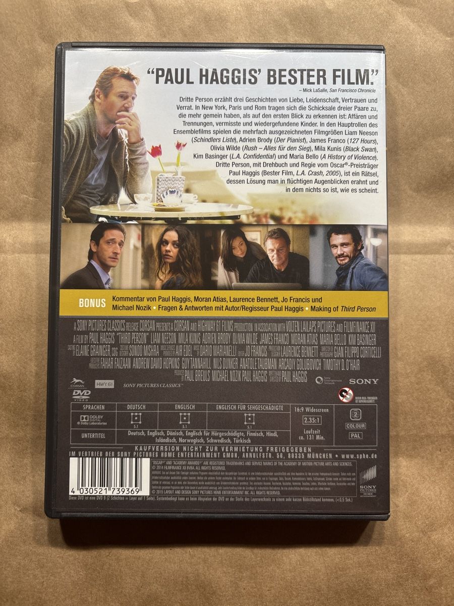 Alle DVDs: Dritte Person (2204) – Gebraucht aus Ruswil von Slivio_ 1