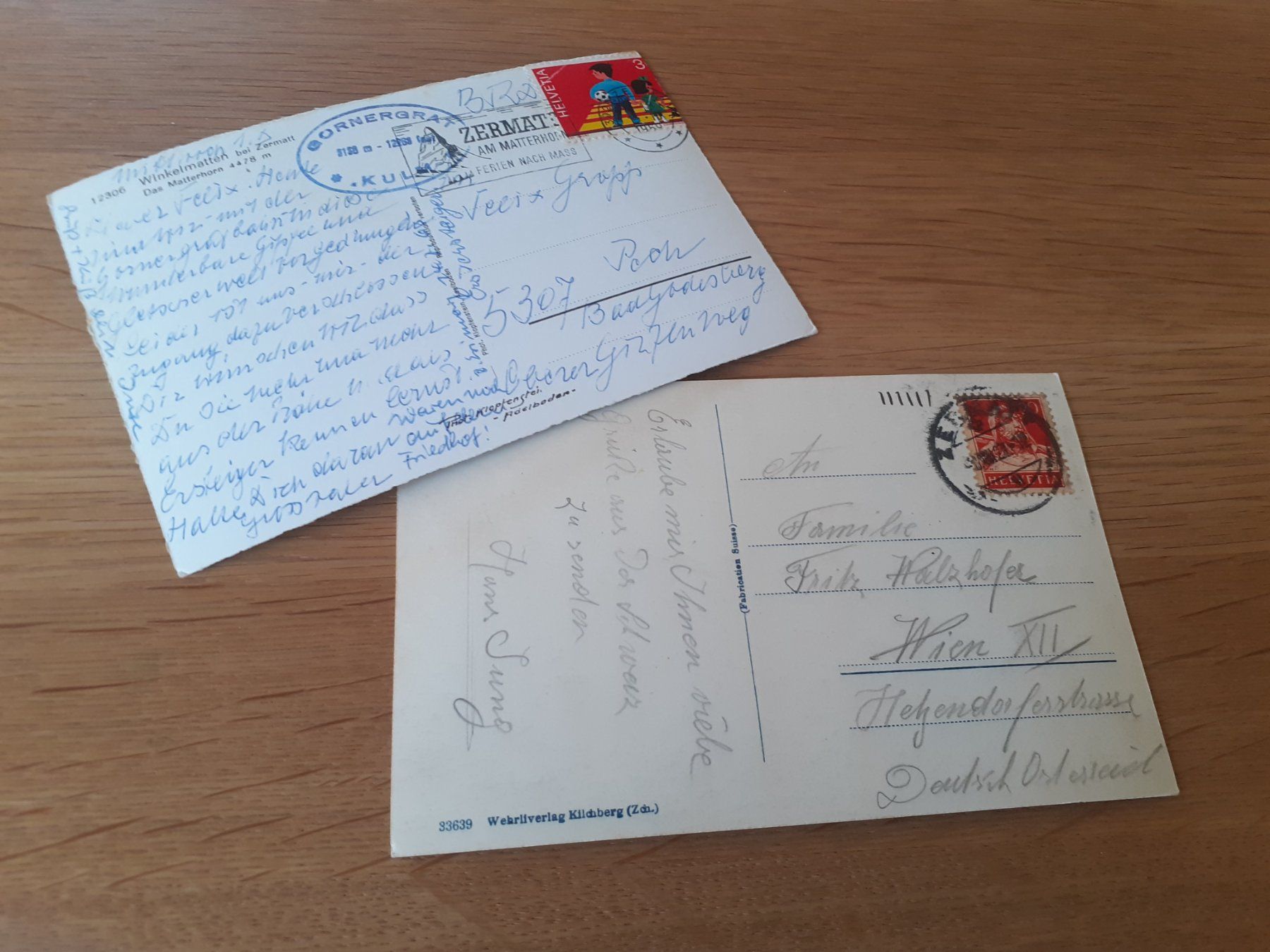 Ansichtskarten: ZERMATT - WINKELMATTEN - 1927 - 1969 – Gebraucht aus Winterthur von Ornyx7 1