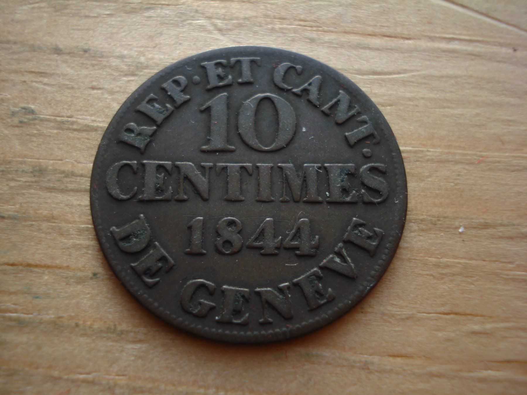 Tutti le monete: (N5) Genève 10 Centimes 1844 – Usato da Erlach venduto da Net-Coins
