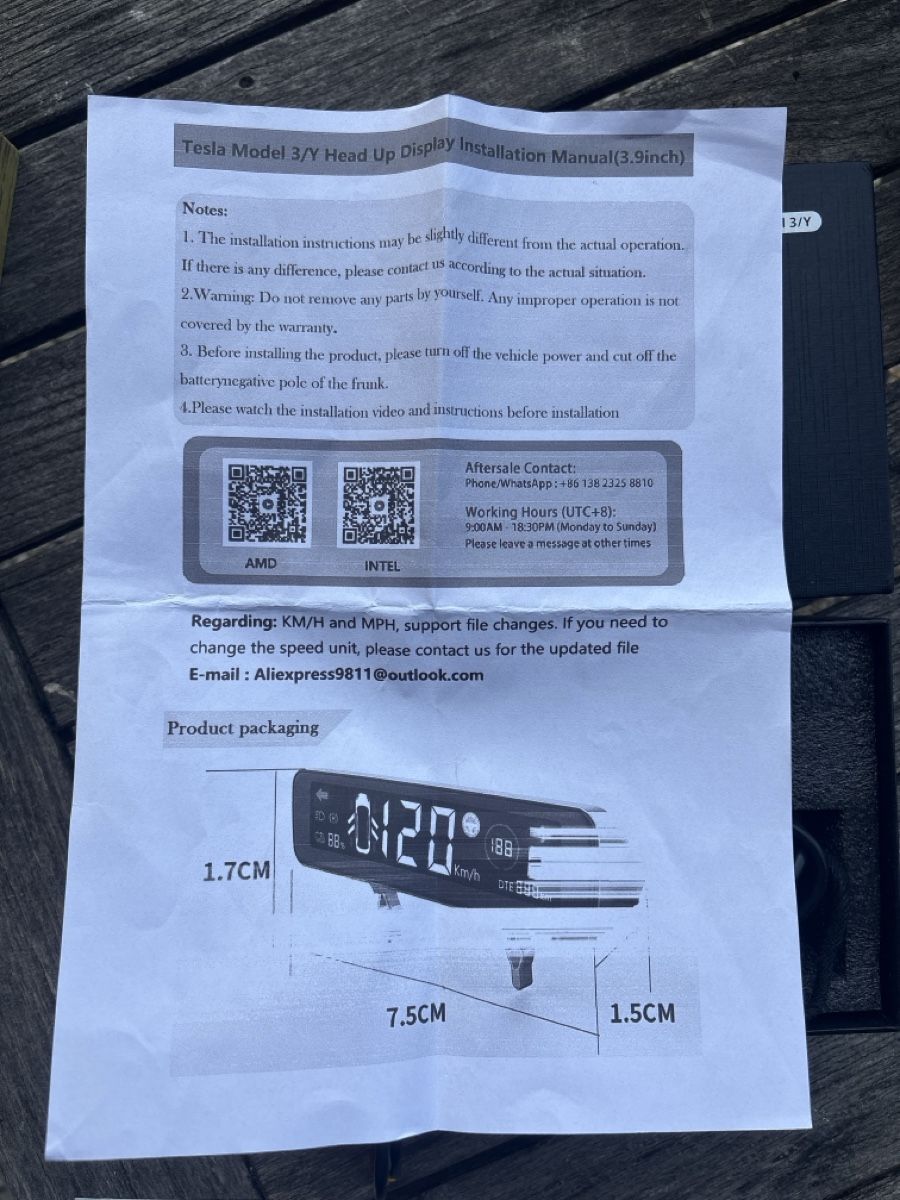 Tesla Accessori per altri veicoli: Tesla Model Y + 3 mini HUD Display – Nuovo (secondo la descrizione) da Roggliswil venduto da Marla1 1