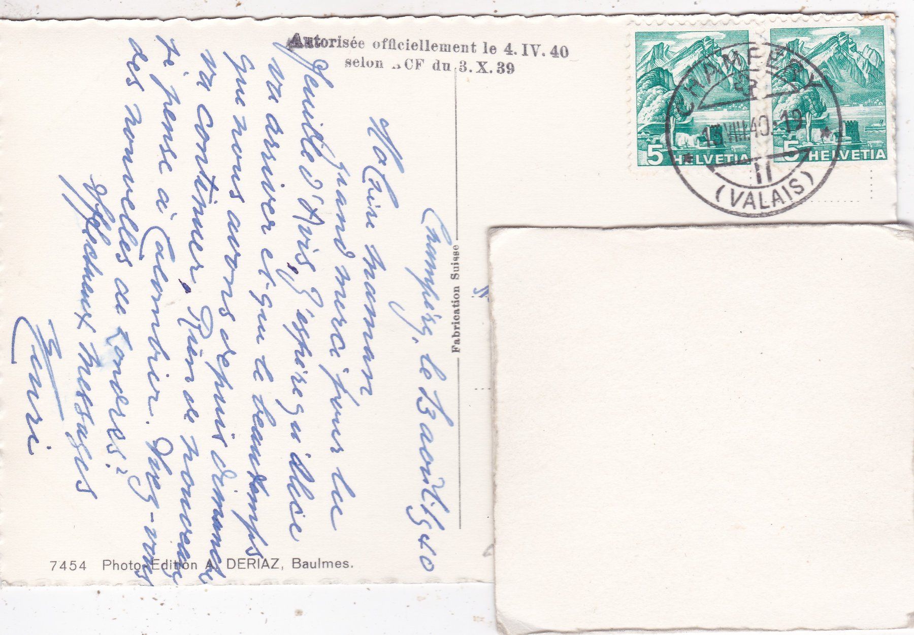 Cartoline postali: Champéry et les Dents du Midi 1940 – Usato da Herisau venduto da Lisegrat2008 1