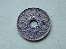 5 Centimes France Lindauer 1919, grand module