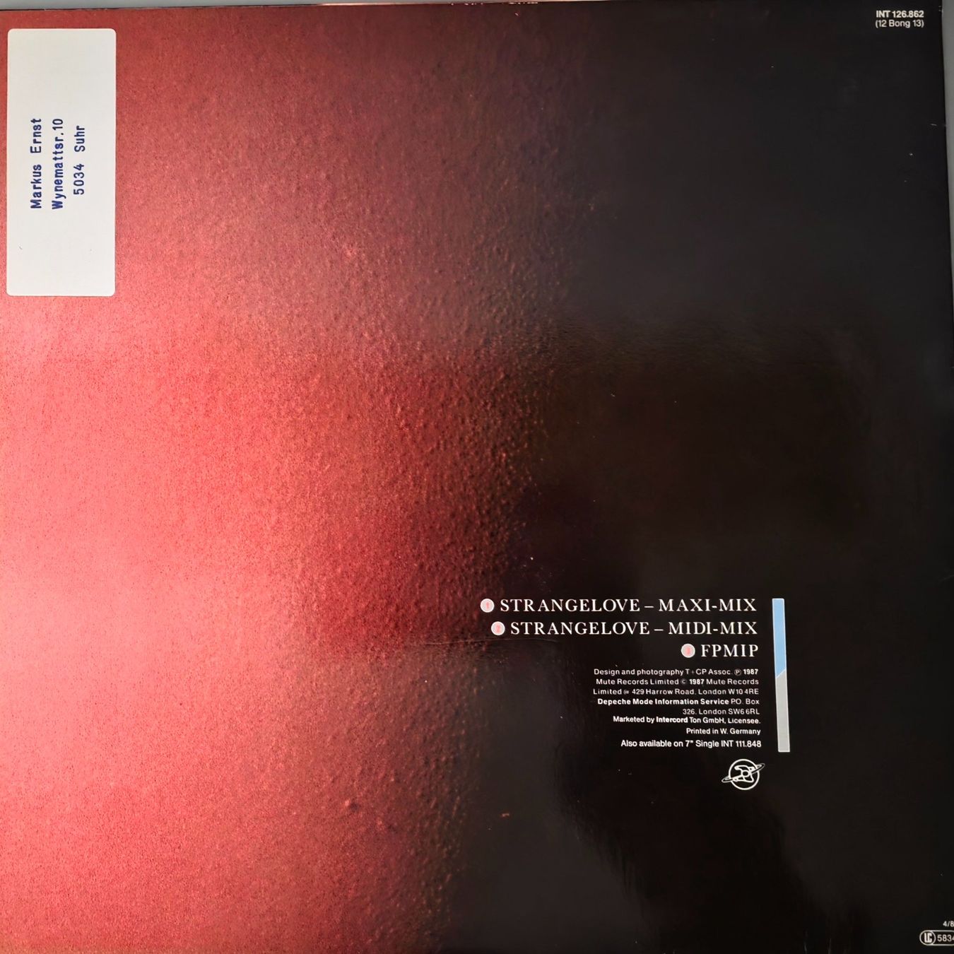 Dischi in vinile: Depeche Mode Maxi-Single – Strangelove – Usato da Root venduto da atelier22 1