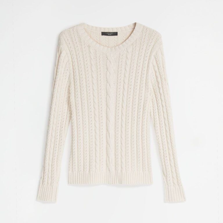 Max Mara Pullover & Sweatshirts: Max Mara Weekend BW Zopfmuster Pullover BASCHI ivory Gr M – Neu und originalverpackt aus Zürich von rar_b2y9