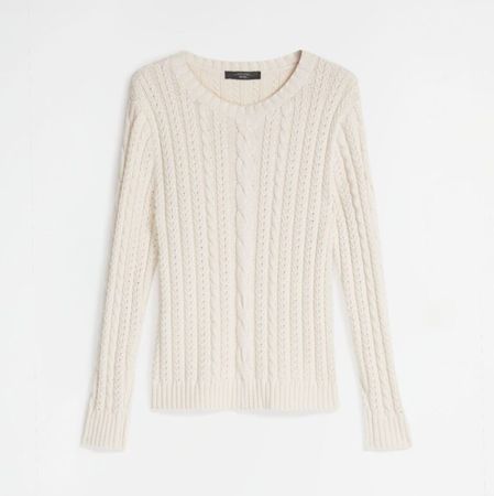 Max Mara Weekend BW Zopfmuster Pullover BASCHI ivory Gr XL