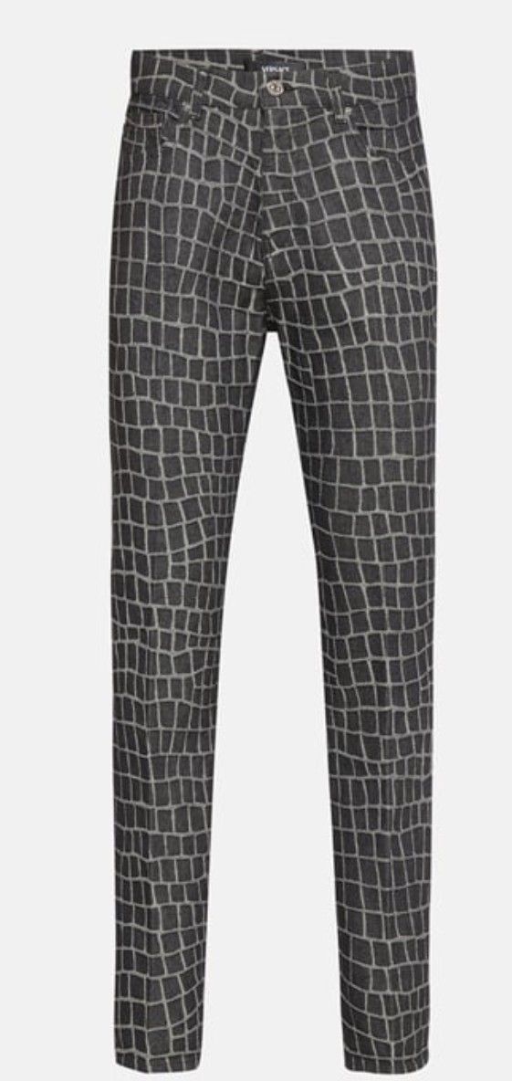 Versace Jeans: Jeans Versace Kroko-Optik Schwarz/Grau Grösse 34 – Nuovo e nell'imballaggio originale da Scherz venduto da lacoste30