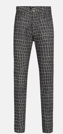 Jeans Versace Kroko-Optik Schwarz/Grau Grösse 34