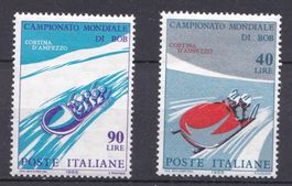 2 Timbres Bob Italie 1966 Cortina d'Ampezzo neufs