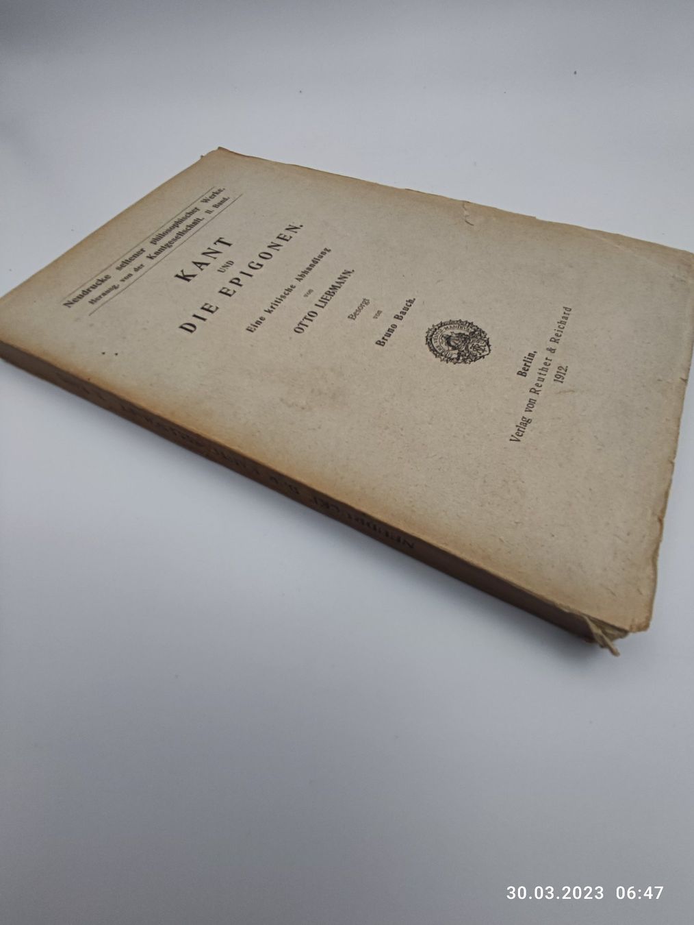 Bücher: PHILOSOPHIE - KANT - 1912 – Gebraucht aus Goldach von Gaip