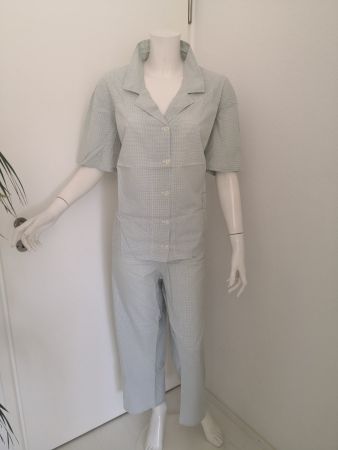 🤩4 STK: 2 PYJAMA-SETS HEMD & HOSEN GRÜN-WEISS KARRIERT NEU