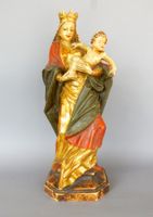 Antike, handgeschnitzte Norddeutsche Madonna mit Kind - 40cm