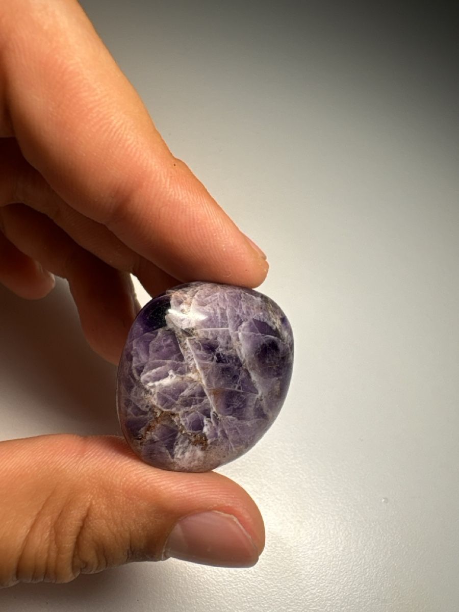 Mineralien & Heilsteine: Großer Chevron-Amethyst / Bänderamethyst Trommelstein – Neu (gemäss Beschreibung) aus Köniz von Lexlersshop 1