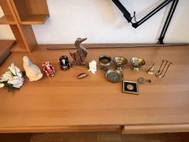 Dekoartikel Konvolut Messing Holz Keramik gebraucht