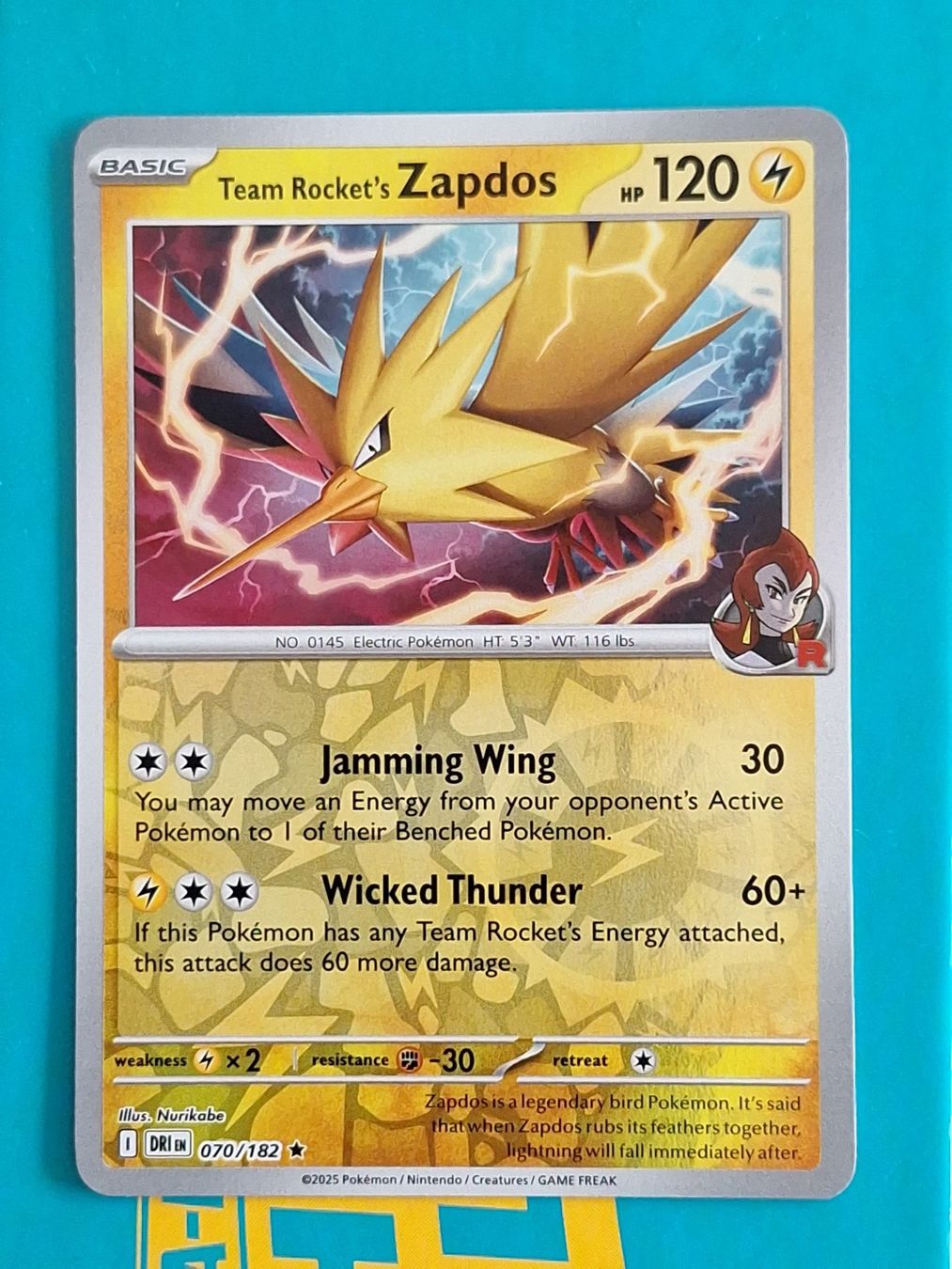 Pokémon Sammelbilder & Trading cards: Team Rocket's Zapdos - Reverse Holo Destined Rivals #1.9 – Gebraucht aus Altstätten SG von GGsGameshop