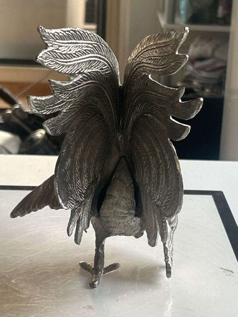 Statuette: Dekofigur Hahn Metall versilbert (I11) – Usato da Neuenhof venduto da bro_9zsg 3