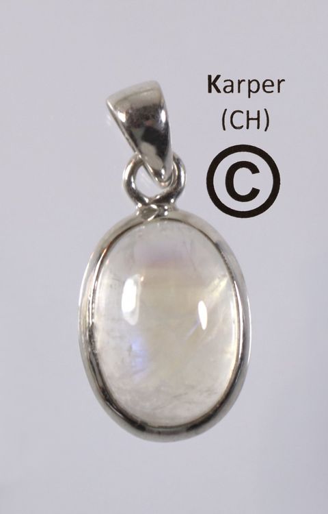Pendentif Chouette Sur Lune Arc-en-ciel – Argent 925 Massif, Signé, Neuf Avec étiquettes